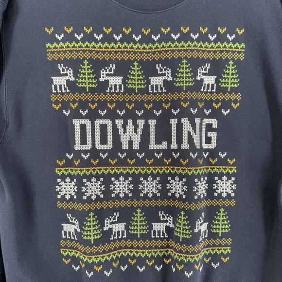 Champion Eco Fleece Dowling Fair Isle Winter Crewneck Sweatshirt L Pullover Blue - Picture 5 of 9